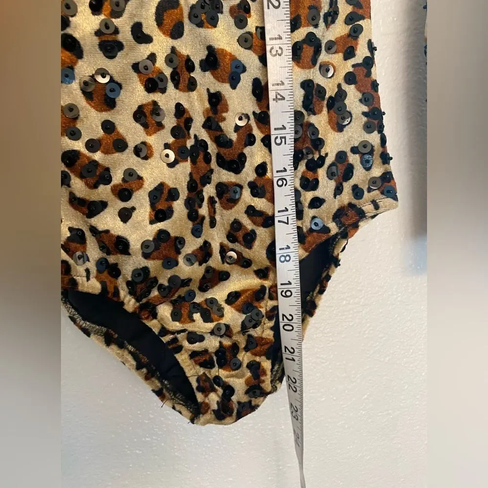 Glamour competition jazz open solo dance costume animal velvet long LC child